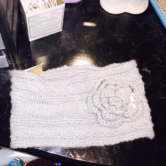 Grey Flower Headband