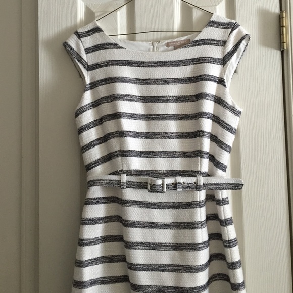 Banana Republic blue and white striped shift dress