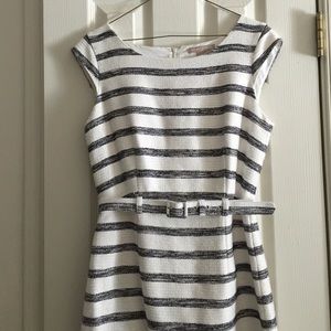 Banana Republic blue and white striped shift dress