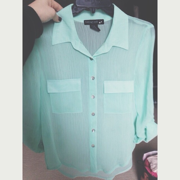 living doll // mint green blouse.