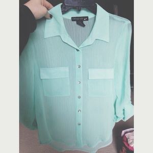living doll // mint green blouse.