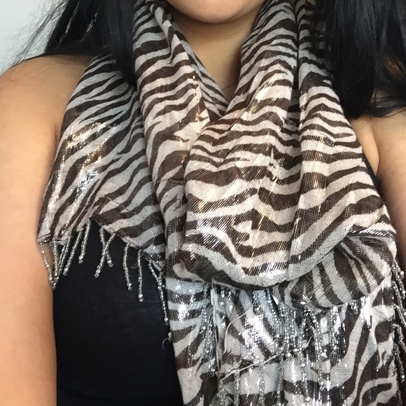 BeBe Zebra metallic scarf