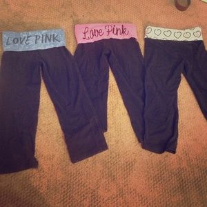 Pink yoga capris