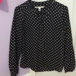 Black polka dot blouse