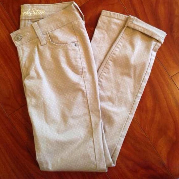 NWOT tan polka dot pants