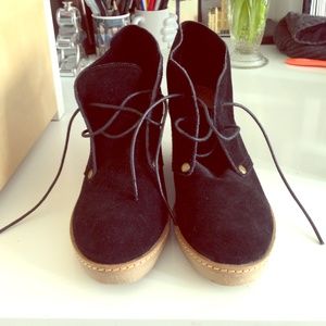 Lucky brand suede lace up heels
