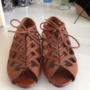 Boho lace up sandals