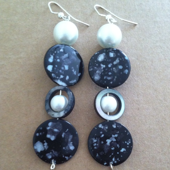 Glam Girl Black earrings by Karolejean Design