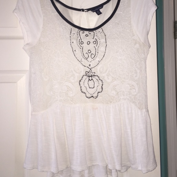 White peplum top