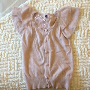 Short Sleeve Fringe Sweater