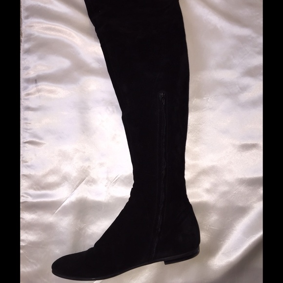 Giuseppe Zanotti Black Suede Over the Knee Boots