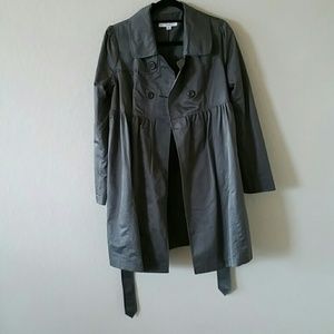 Olive green maternity trench rain coat sz XS