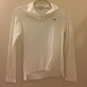 White Lacoste Long Sleeved Shirt- Size 34