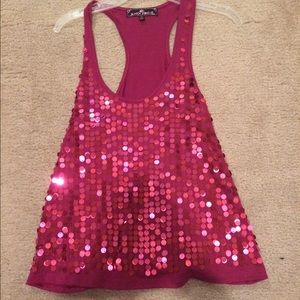 BUNDLE- pink sequin tank top & yoga pants