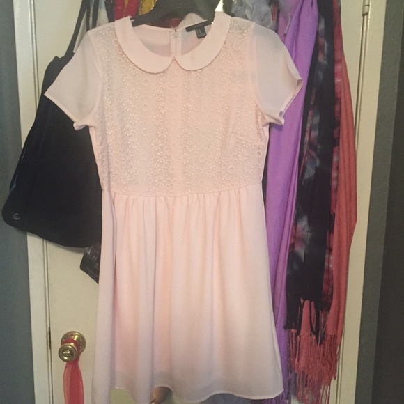 Peach pink collar dress