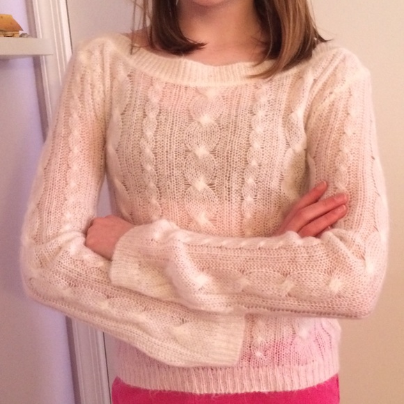 Fuzzy white sweater