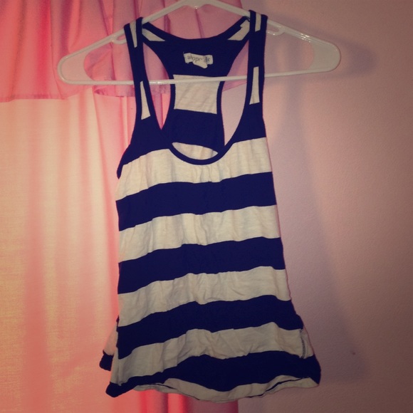 Navy/white striped top