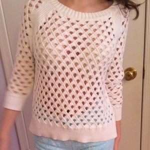Crochet white sweater