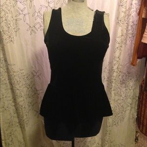Peplum velvet shirt