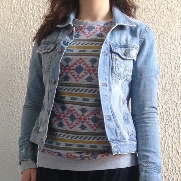 Distressed Denim Jean Jacket