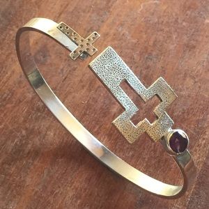 fabricated Sterling silver locking cross clasp