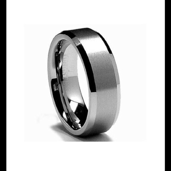 NWT  King Will 8mm White Tungsten Men's Ring