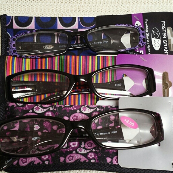 3 pairs reading glasses ?? +2.50 NWT)