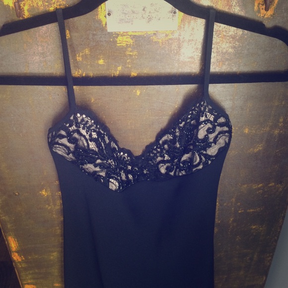 Laundry slip silk rayon lace dress