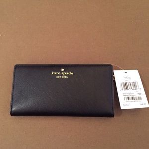BLACK LEATHER KATE SPADE WALLET