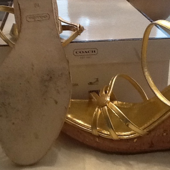 Metallic Gold Coach Wedge - Picture 2 of 4