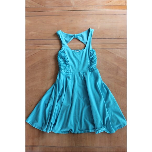 Blue Bow Skater Dress Aeropostale