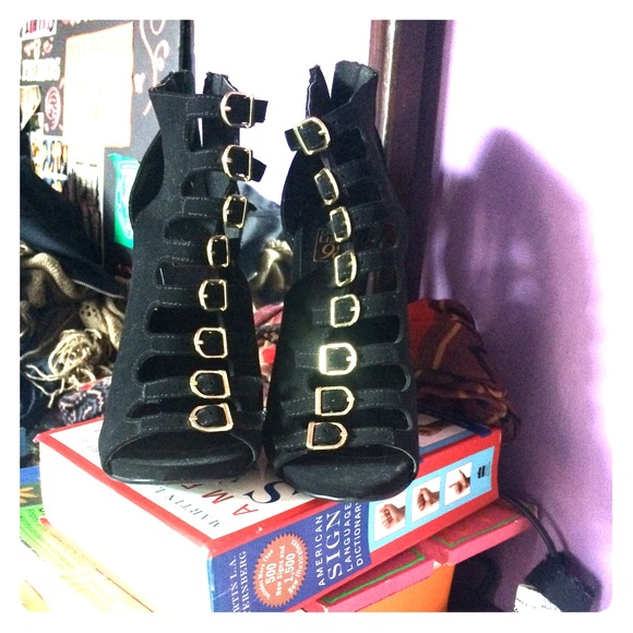 Black high stilettos