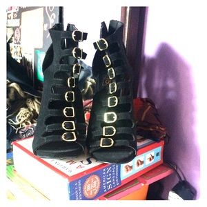 Black high stilettos