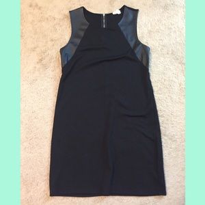 Black Pleather Sleeve Dress
