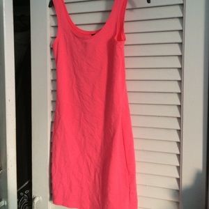 Fitted neon pink dress size 4