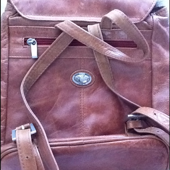 Leather backpack purse