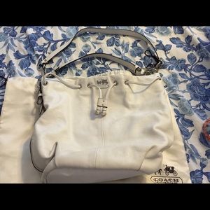 💜💜Coach Madison Marielle leather bag in white.