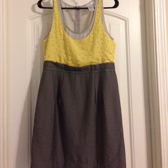 Yellow and grey dress