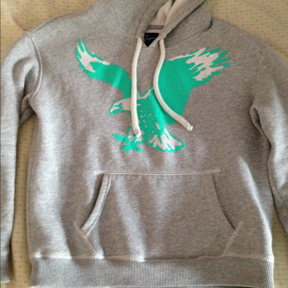 American eagle teal sweatshirt.
