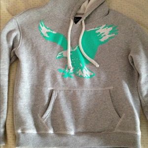 American eagle teal sweatshirt.