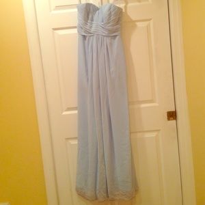 Light blue chiffon bridesmaid dress gown