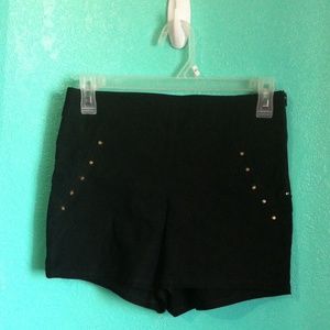 Stretchy Black High Waisted Disco Shorts