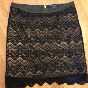 Guess Silk Lined Mini Lace Skirt