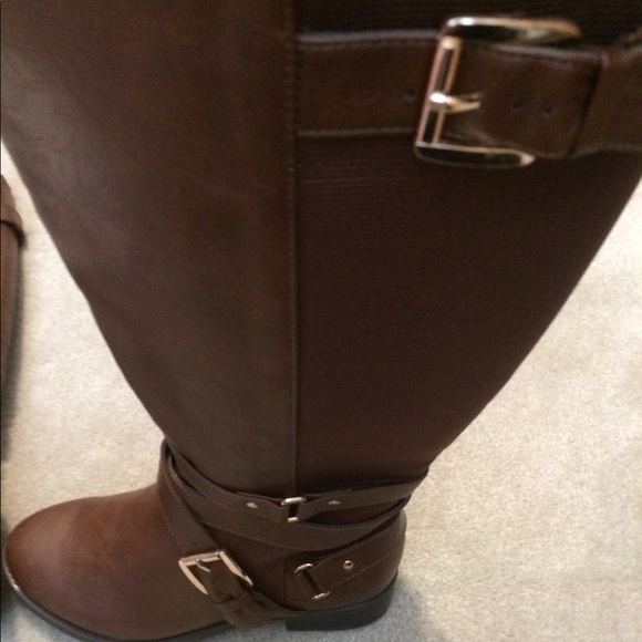 Torrid Brown Buckle Boots - Picture 2 of 4