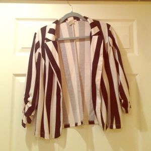 Black and white stripe blazer