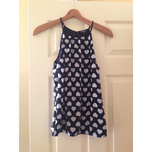 Black and white top with hearts