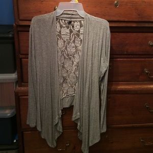 Grey/lace cardigan