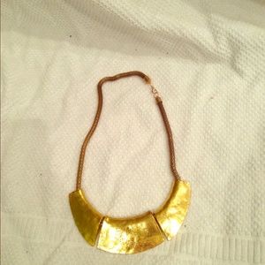 Gold bib necklace
