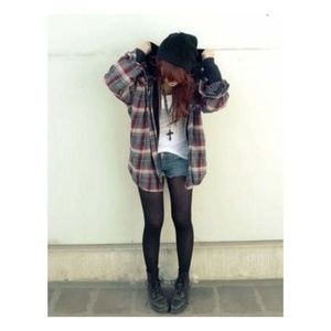 grunge oversized flannel, thick and cozy