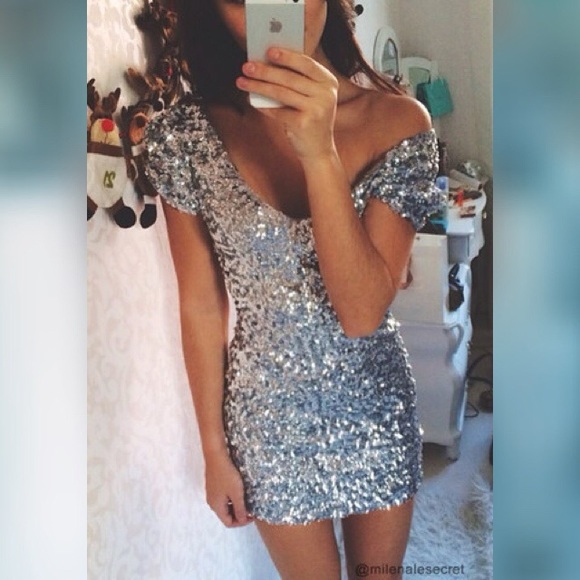 Silver Sequined Dress NWOT